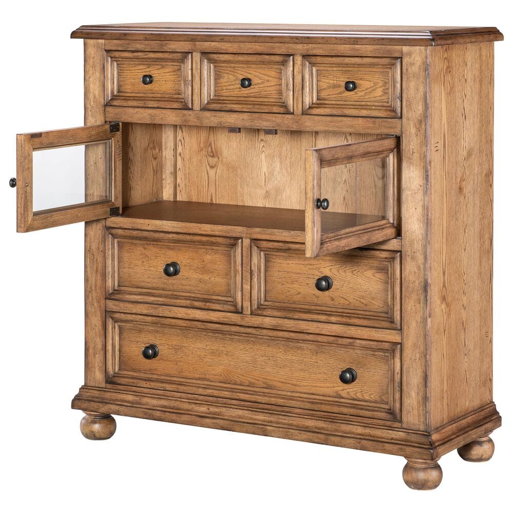 Legacy Classic Vintage Market 5-Piece King Post Canopy Bedroom Set in Barnwood Oak and Kettle Black, , large