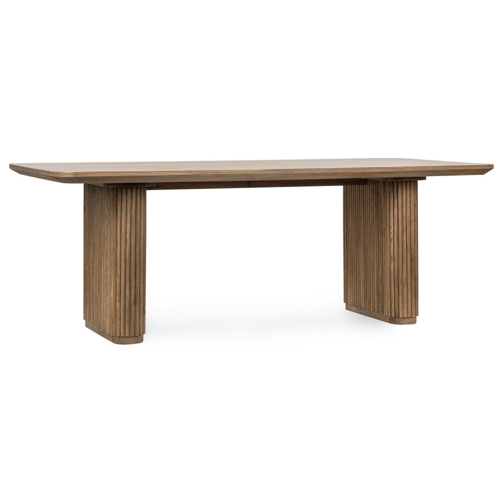 Classic Home Vander Rectangular Double Pedestal Dining Table in Tawny Brown - Table Only, , large