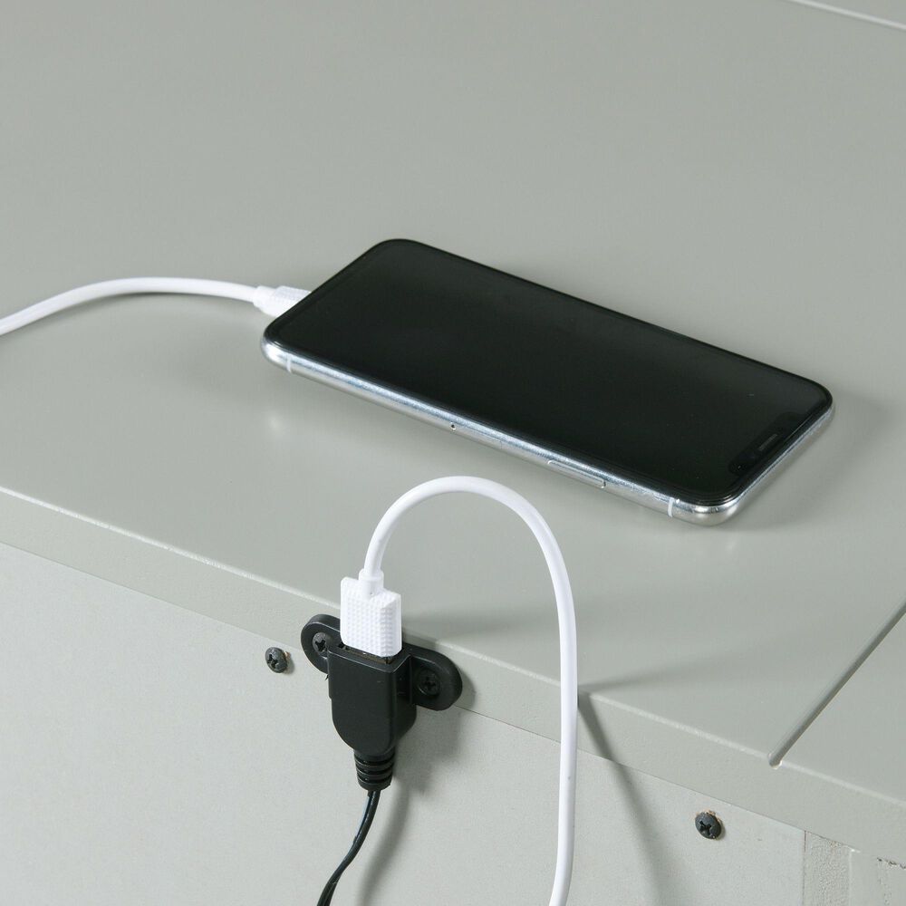 Mayberry Hill Slater 3-Drawer Nightstand with USB in Grey, , large