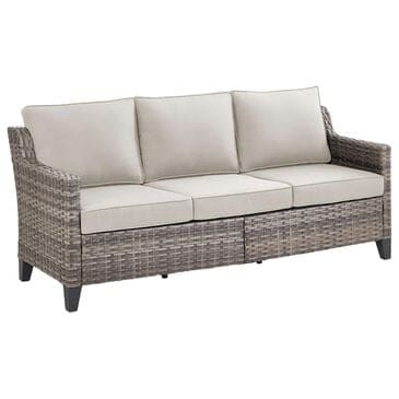 Sunwell Garden 30"H 3-Seater Outdoor Sofa with Beige Cushions in Gray, , large
