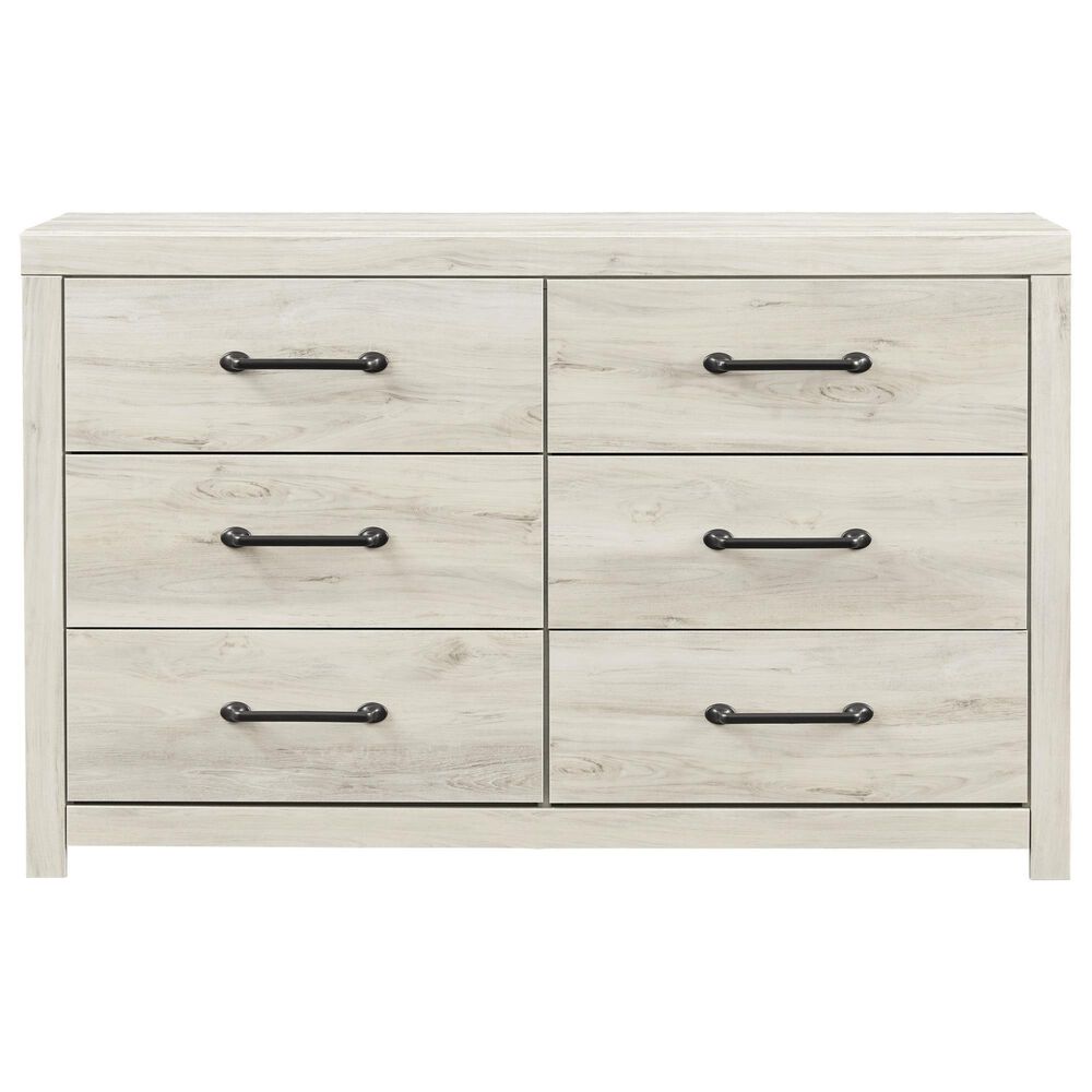 Ashley Cambeck 4 Piece Queen Bedroom Set in Whitewash with Slat Panel Bed, Dresser and 2 Nightstands, , large