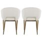 LumiSource Renee Arm Chair with White Faux Leather Cushion in Gold (Set of 2), , large