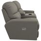La-Z-Boy Hawthorn Power Reclining Console Loveseat with Headrest and Lumbar in Roma Storm, , large