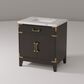 Lexora Home Laurel 30" Single Bathroom Vanity in Black Oak with White Carrara Marble Top and Rectangular Sink, , large
