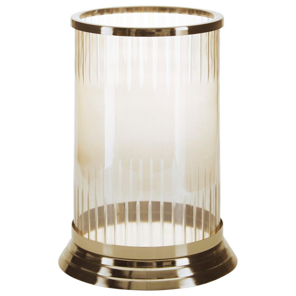 Ashley Aavinson 11" Candle Holder in Amber and Gold, , large