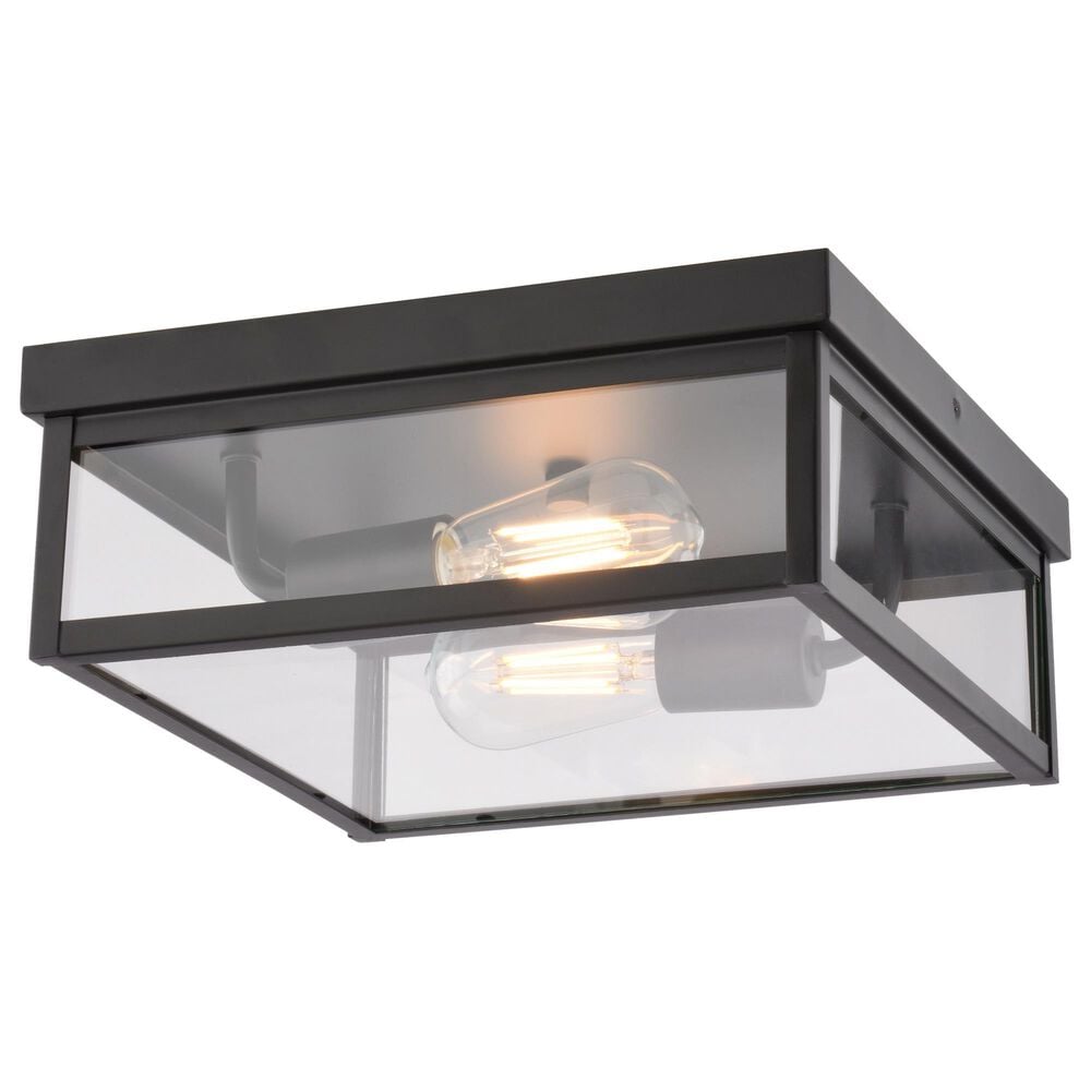 Vaxcel Clinton 2-Light Outdoor Flush Mount in Matte Black, , large