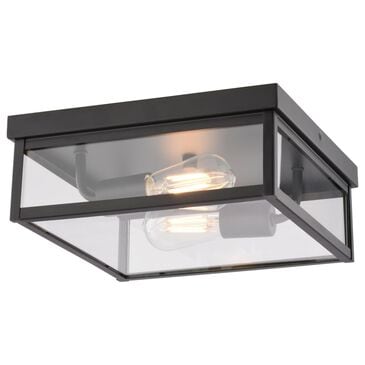 Vaxcel Clinton 2-Light Outdoor Flush Mount in Matte Black, , large