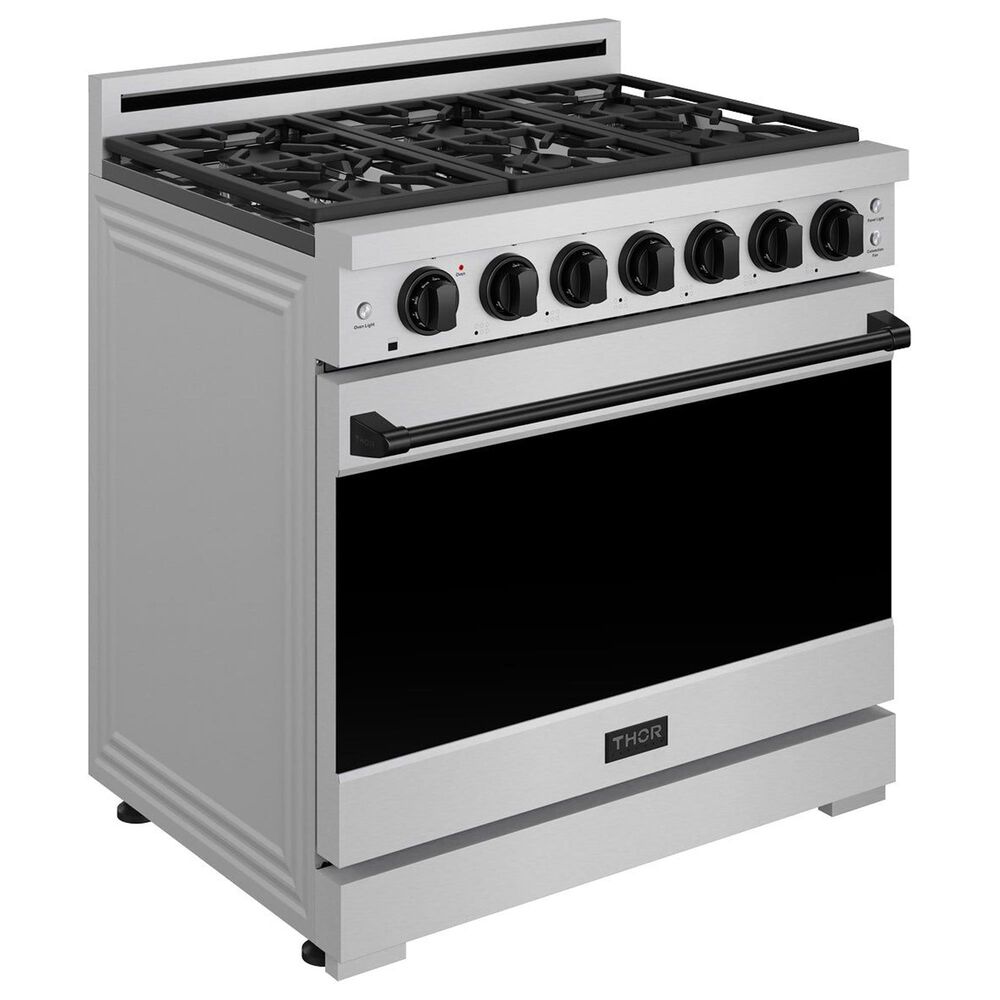 Thor Kitchen Gordon Ramsay 6 Cu. Ft. Professional Liquid Propane Range with Black Handle Kit in Stainless Steel, , large