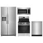 Frigidaire 4-Piece Kitchen Package with 25.6 Cu. Ft. 36" Standard Depth Refrigerator, 30" Electric Range, 1.8 Cu. Ft. Over-The-Range Microwave, 24 in. Built-In Dishwasher in Stainless Steel, , large