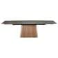 CASABIANCA HOME Totem Manual Dining Table with Walnut Base and Black Marbled Porcelain , , large
