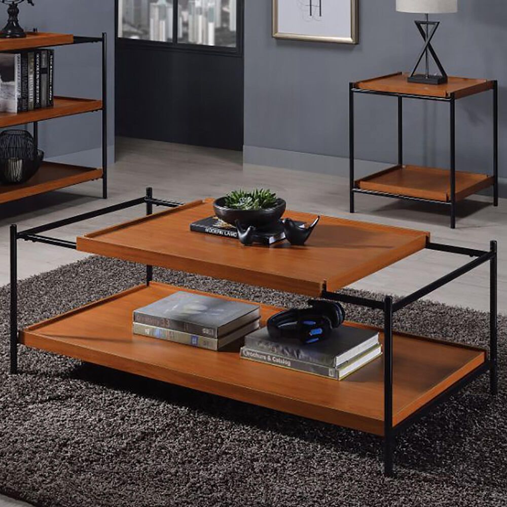 Gunnison Co. Oaken Coffee Table in Honey Oak/Black, , large