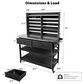HOMLUX 65" Outdoor Potting Bench Table in Black, , large