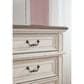 Ashley Realyn Vanity with Mirror and Stool in Chipped White and Brown, , large