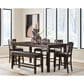 Ashley Haddigan 25.38 Faux Leather Dining Bench in Dark Brown, , large