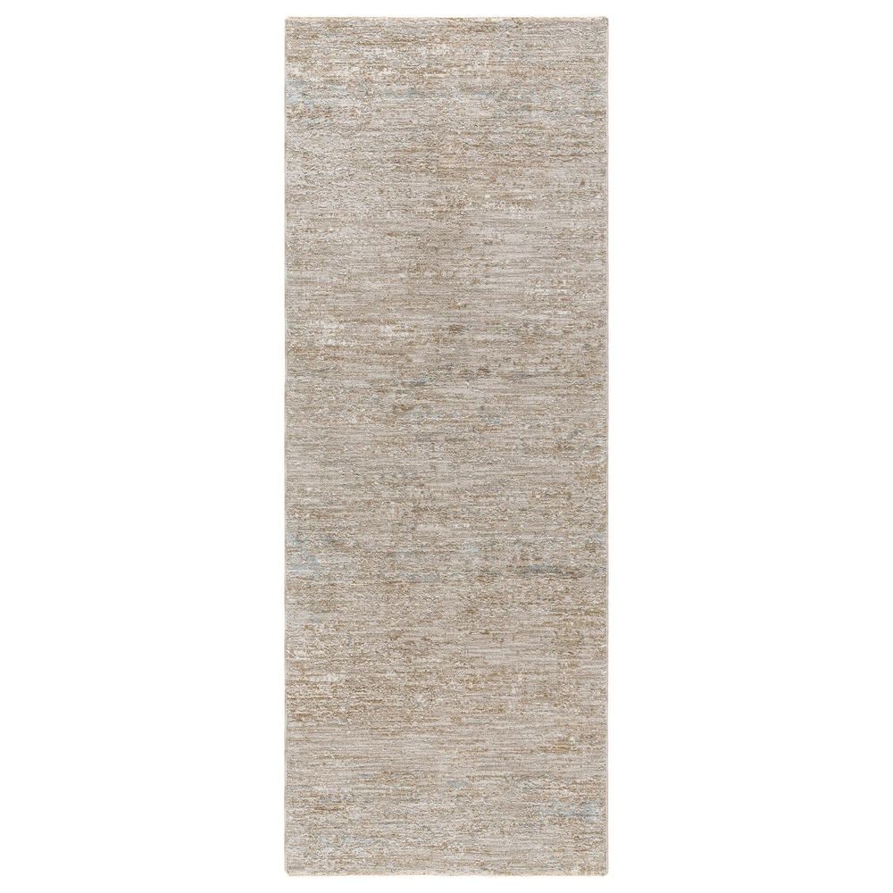 Surya Masterpiece Medium Gray, Light Gray, Cream and Ice Blue 2&#39;7&quot; x 7&#39;3&quot; Runner, , large