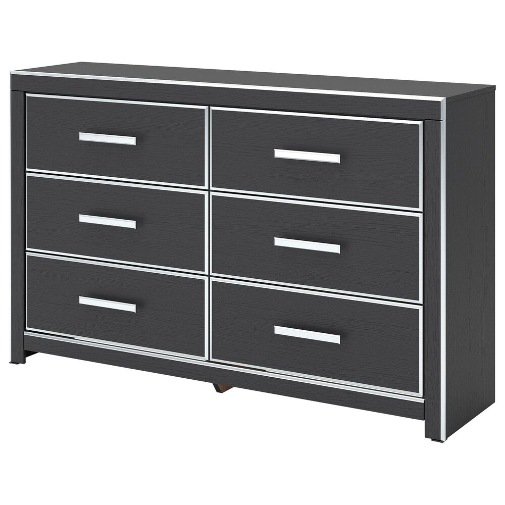 Ashley Zuraleus 6-Drawer Dresser Only in Matte Black and Chrome, , large