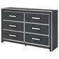 Ashley Zuraleus 6-Drawer Dresser Only in Matte Black and Chrome, , large