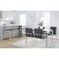 LumiSource Fuji Stackable Counter Stool with Black Faux Leather in Brushed Stainless Steel (Set of 2), , large