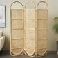 Maple and Jade 3-Panel Arched Oval Partition Room Divider Screen in Light Brown, , large