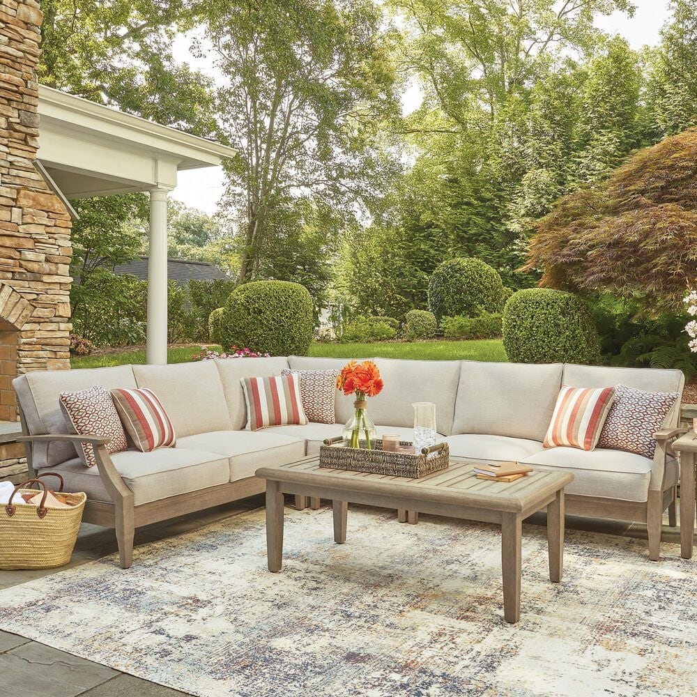 Ashley Clare View 4-Piece Outdoor Sectional in Beige, , large
