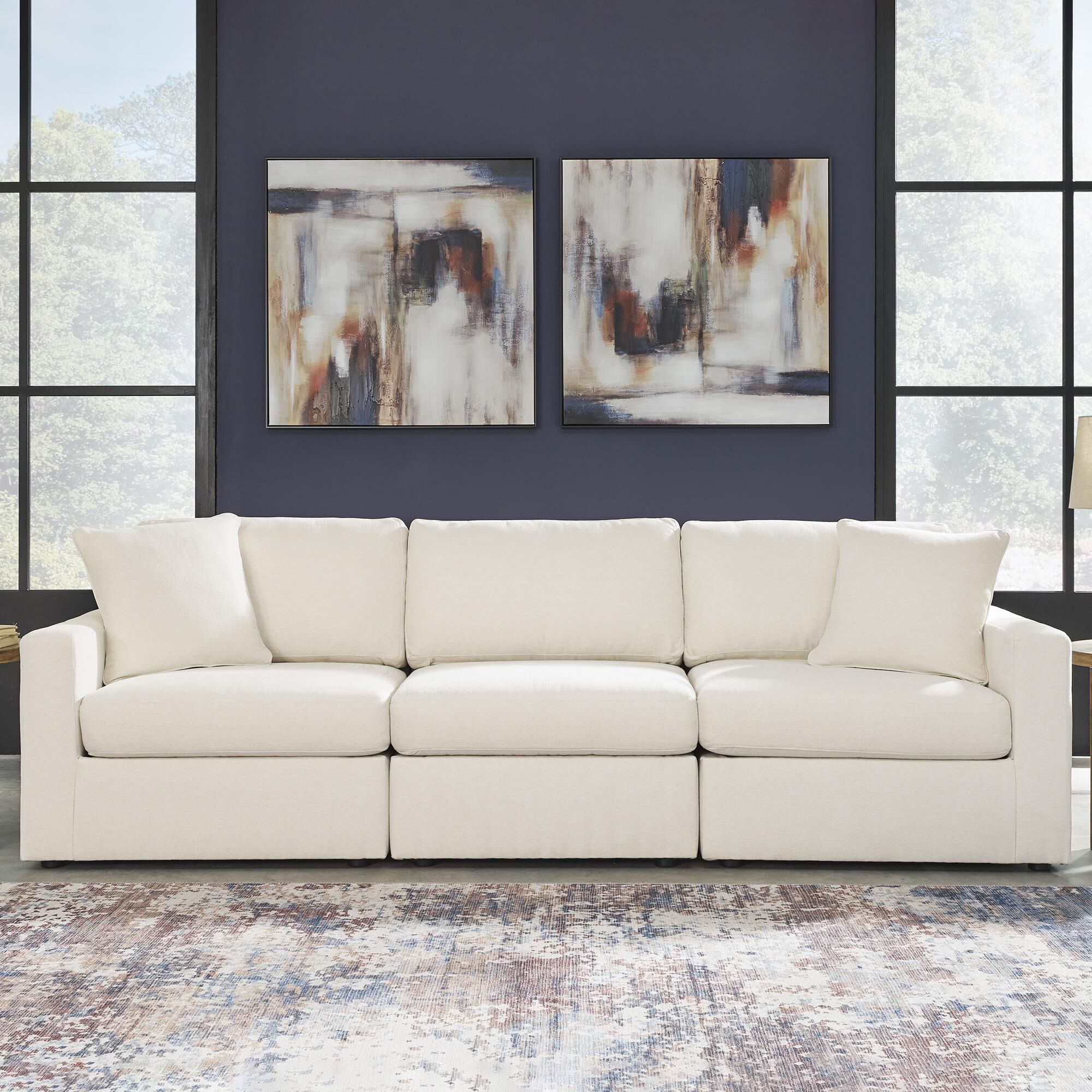 Ashley Modmax 3-Piece Stationary Sofa in Oyster with Next-Gen