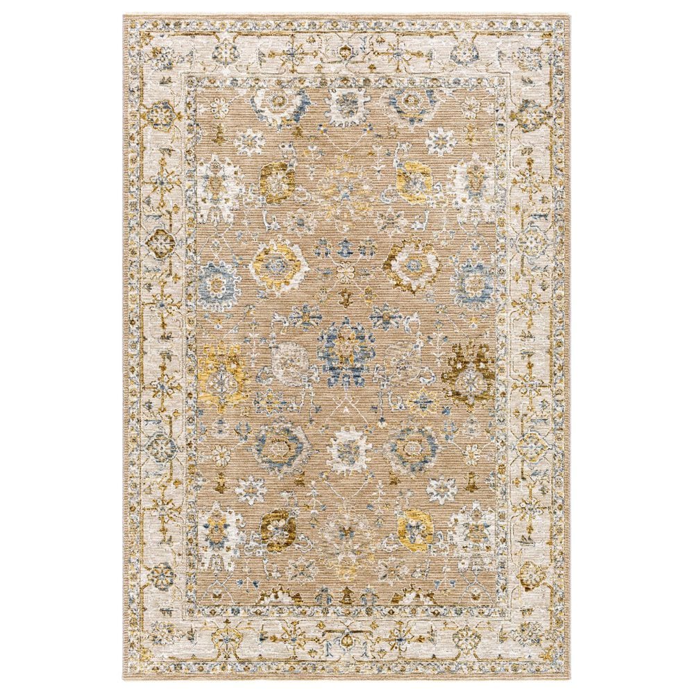 Surya Reina Tan, Light Brown, Light Gray, Cream, Denim, Mustard and Olive 12" x 15" Area Rug, , large
