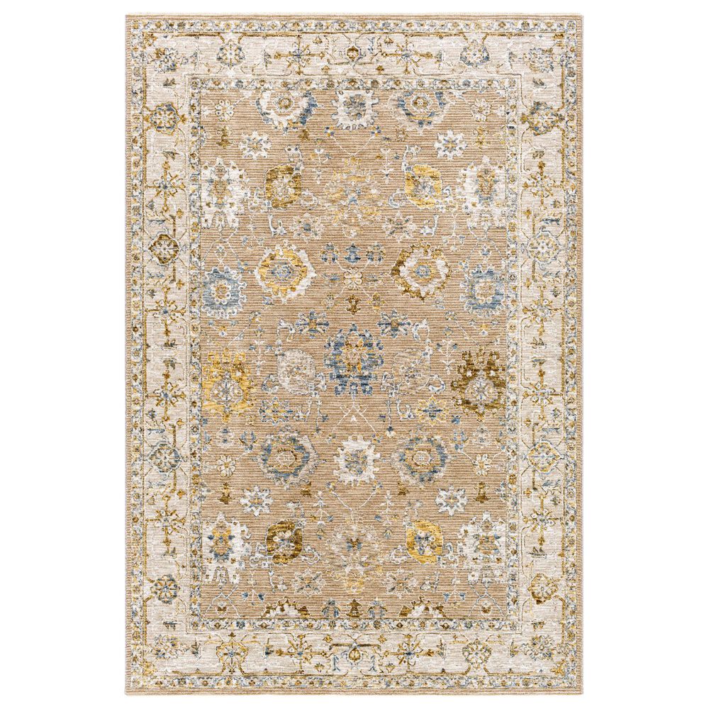Surya Reina Tan, Light Brown, Light Gray, Cream, Denim, Mustard and Olive 12" x 15" Area Rug, , large