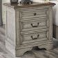 Ashley Lodenbay 3 Drawer Nightstand in Antiqued Gray and Walnut Brown, , large