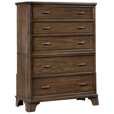 Hawthorne Furniture Telluride 5 Drawer Chest in Vintage Oak, , large