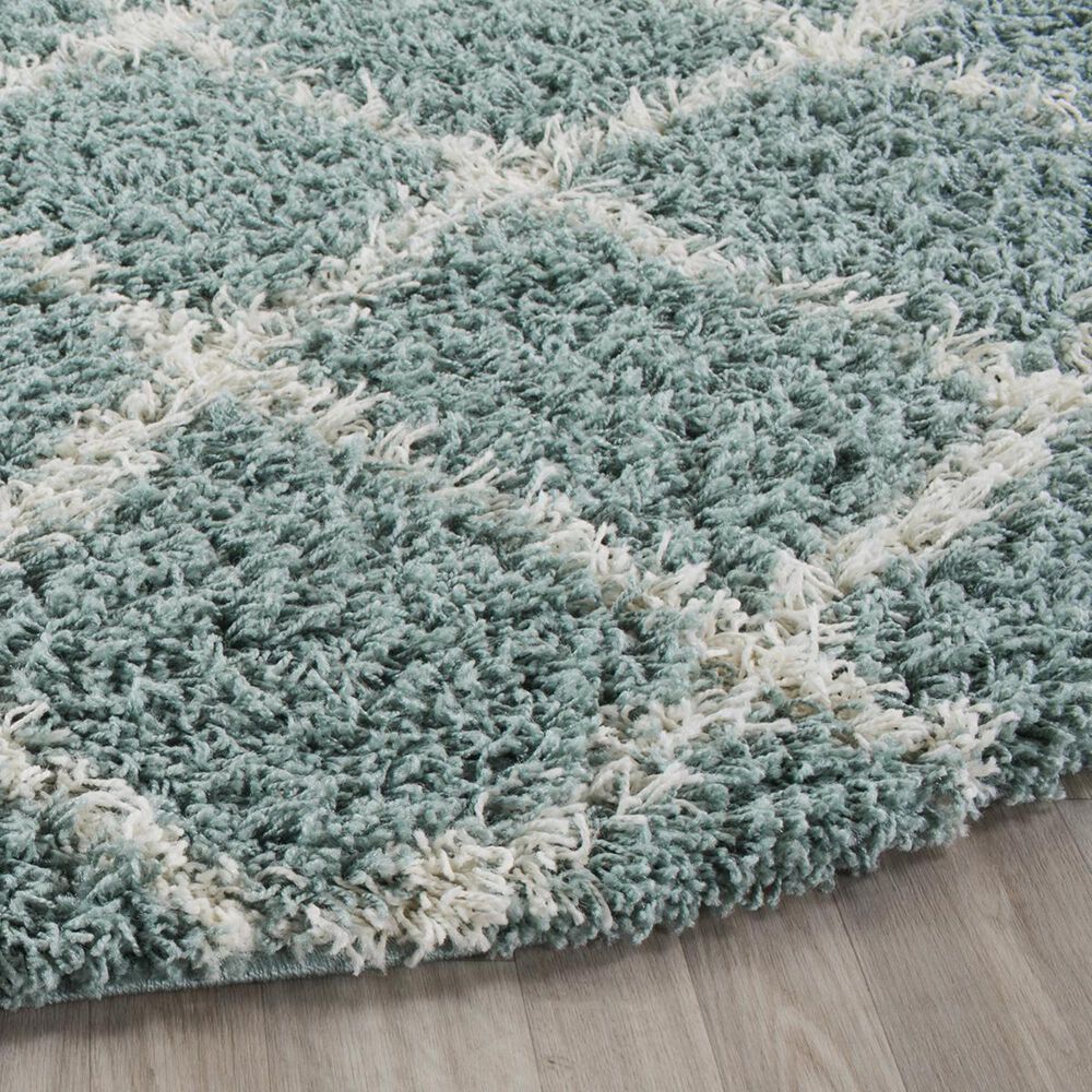 Safavieh Dallas Shag SGD258C-6R 6&#39; Round Seafoam/Ivory Area Rug, , large