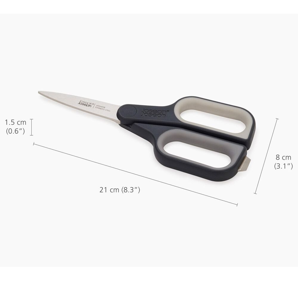 Joseph Joseph PlusCut Scissors with Integrated Box Cutter in Grey, , large