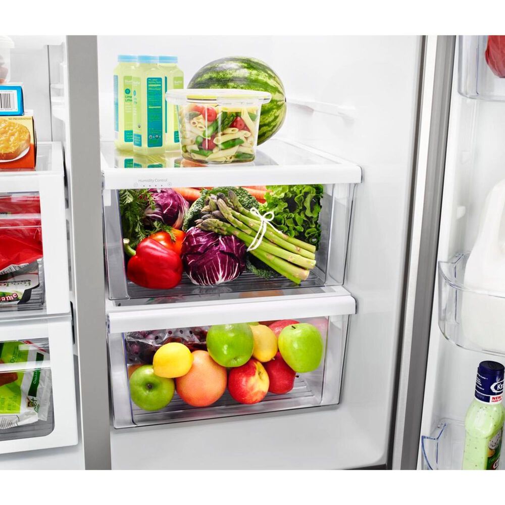 Whirlpool 28 Cu. Ft. 36-Inch Wide Side-by-Side Refrigerator in Black Stainless, , large