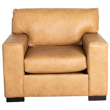 Fulton Home Ketchum Leather Accent Chair in Telluride Tan, , large