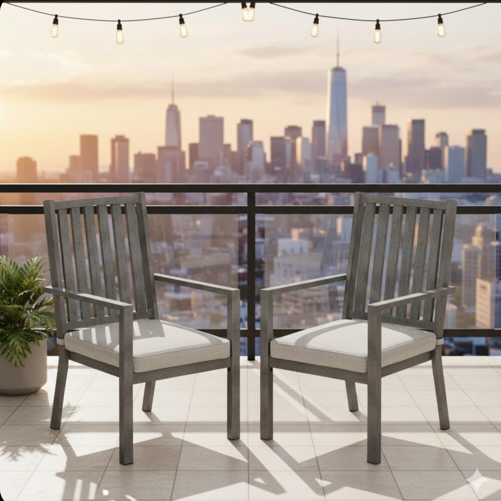 Hearth and Haven Outdoor All-Weather Aluminum Dining Chair in Gray (Set of 4), , large