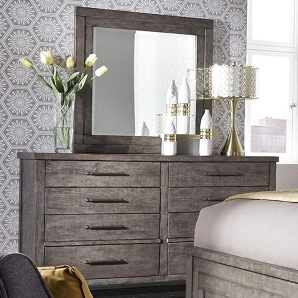 Belle Furnishings Modern Farmhouse Dresser and Mirror in Dusty Charcoal, , large