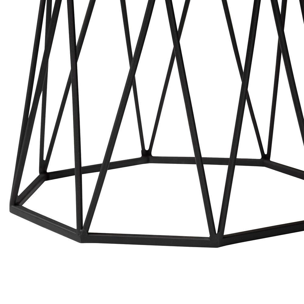 Baxton Studio Venedict End Table in White and Black, , large