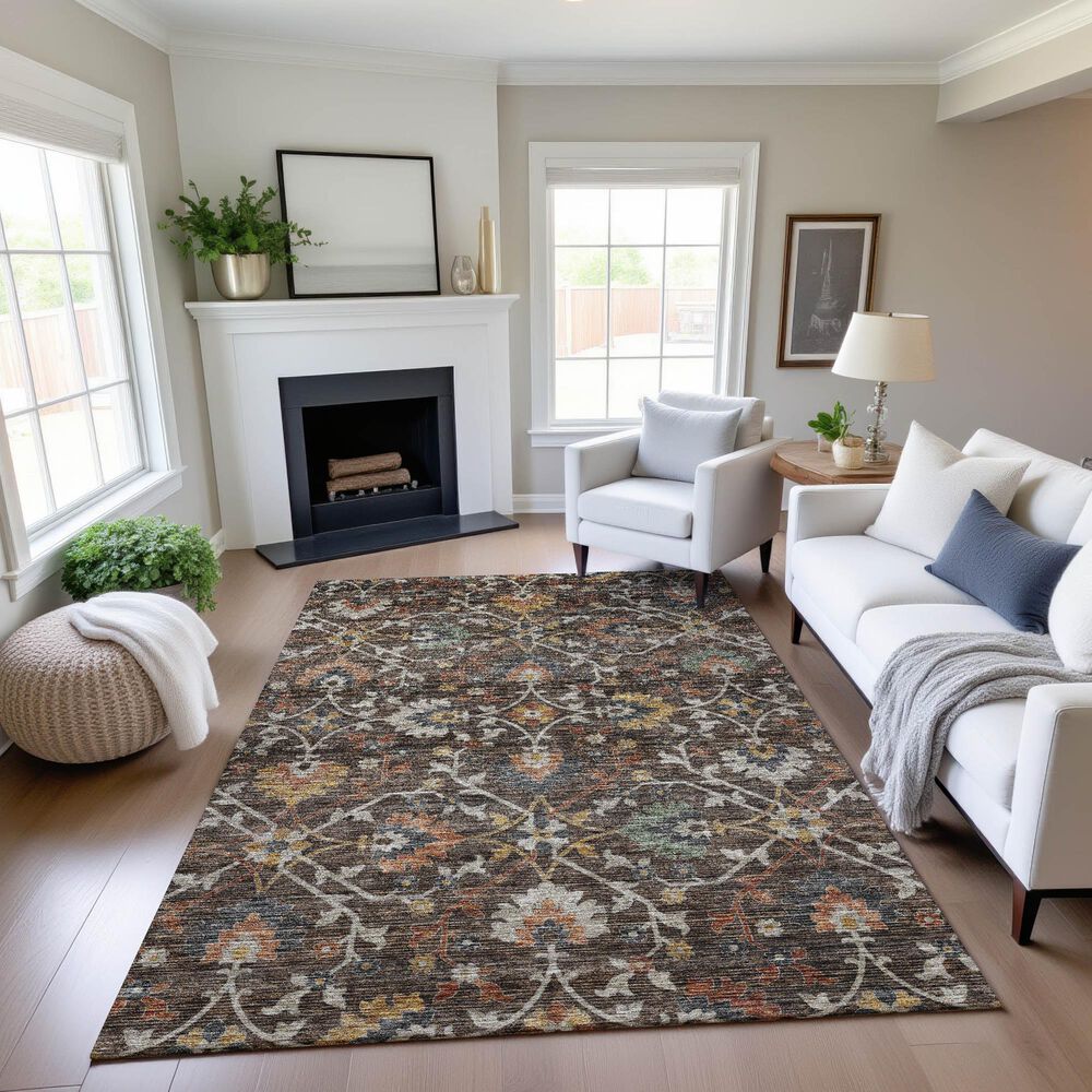Dalyn Rug Company Silk Road Chocolate, Beige, Copper, Gold, Sage, Navy and Paprika 10&#39; x 14&#39; Area Rug, , large