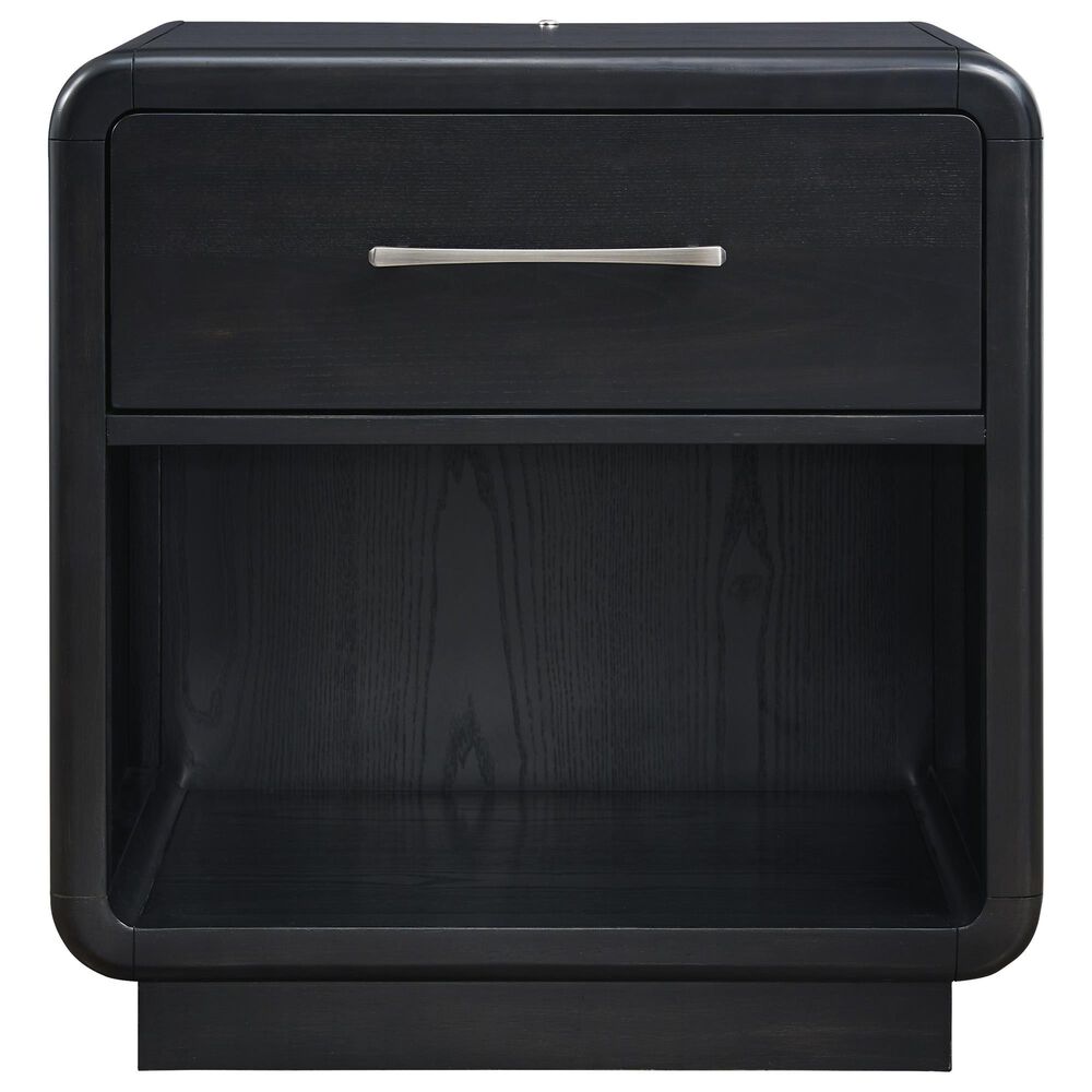 Millenium Rowanbeck King Bed and Two Nightstands in Black, , large