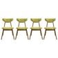 Armen Living Amaris Side Chair with Olive Green Upholstery in Warm Walnut (Set of 4), , large