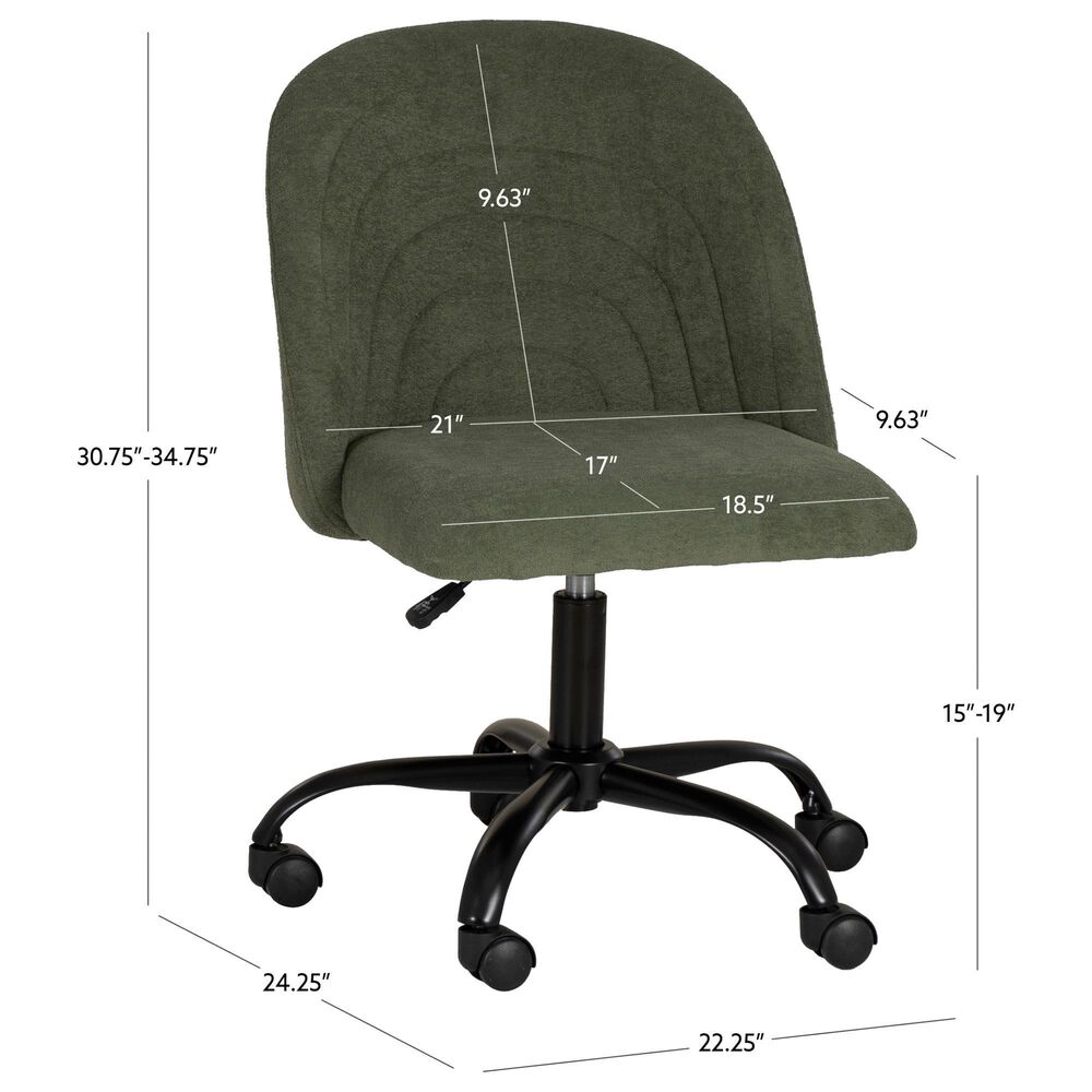 Linon Home Decor Skyla Swivel Office Chair in Green, , large