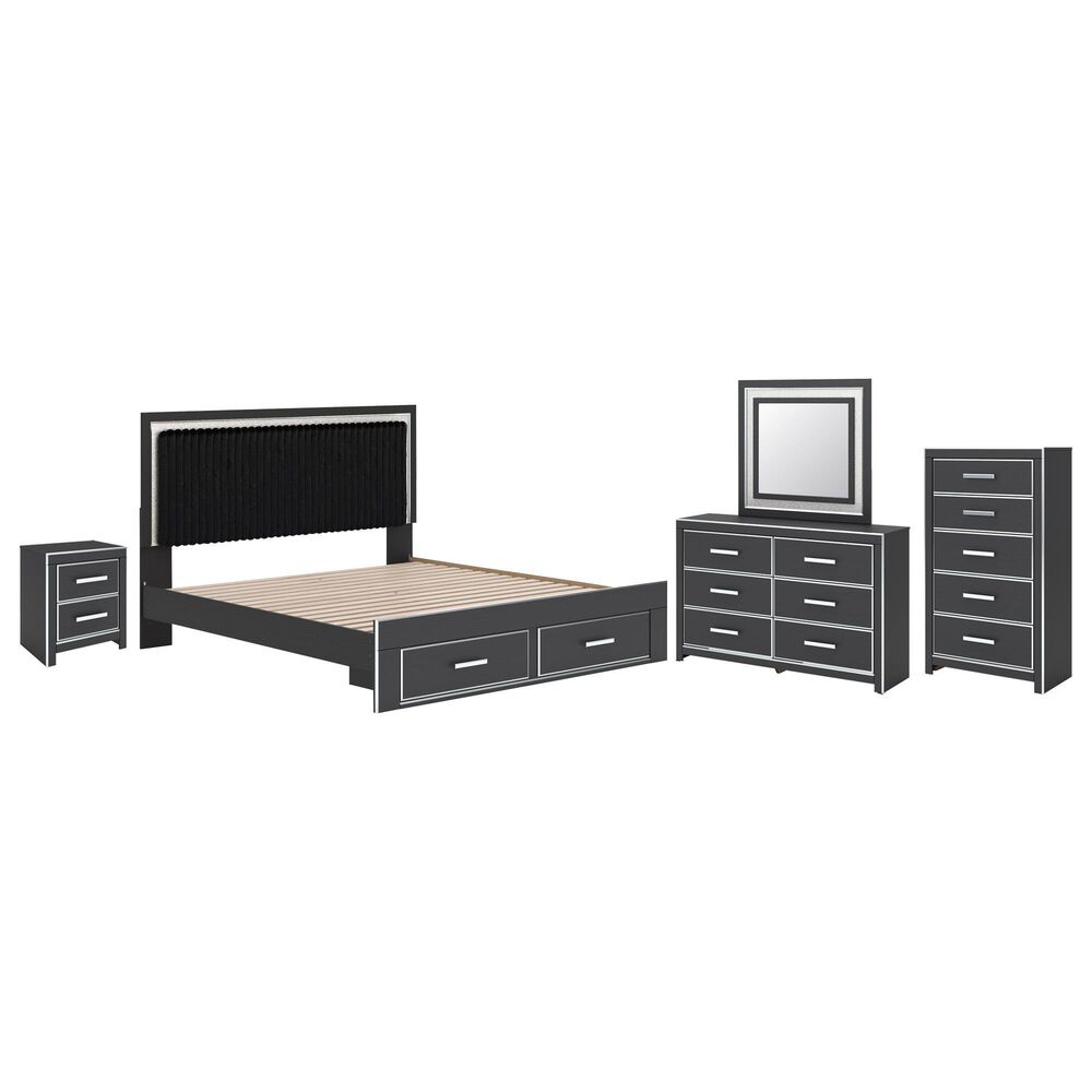 Ashley Zuraleus 5-Piece King Storage Bedroom Set in Matte Black, , large