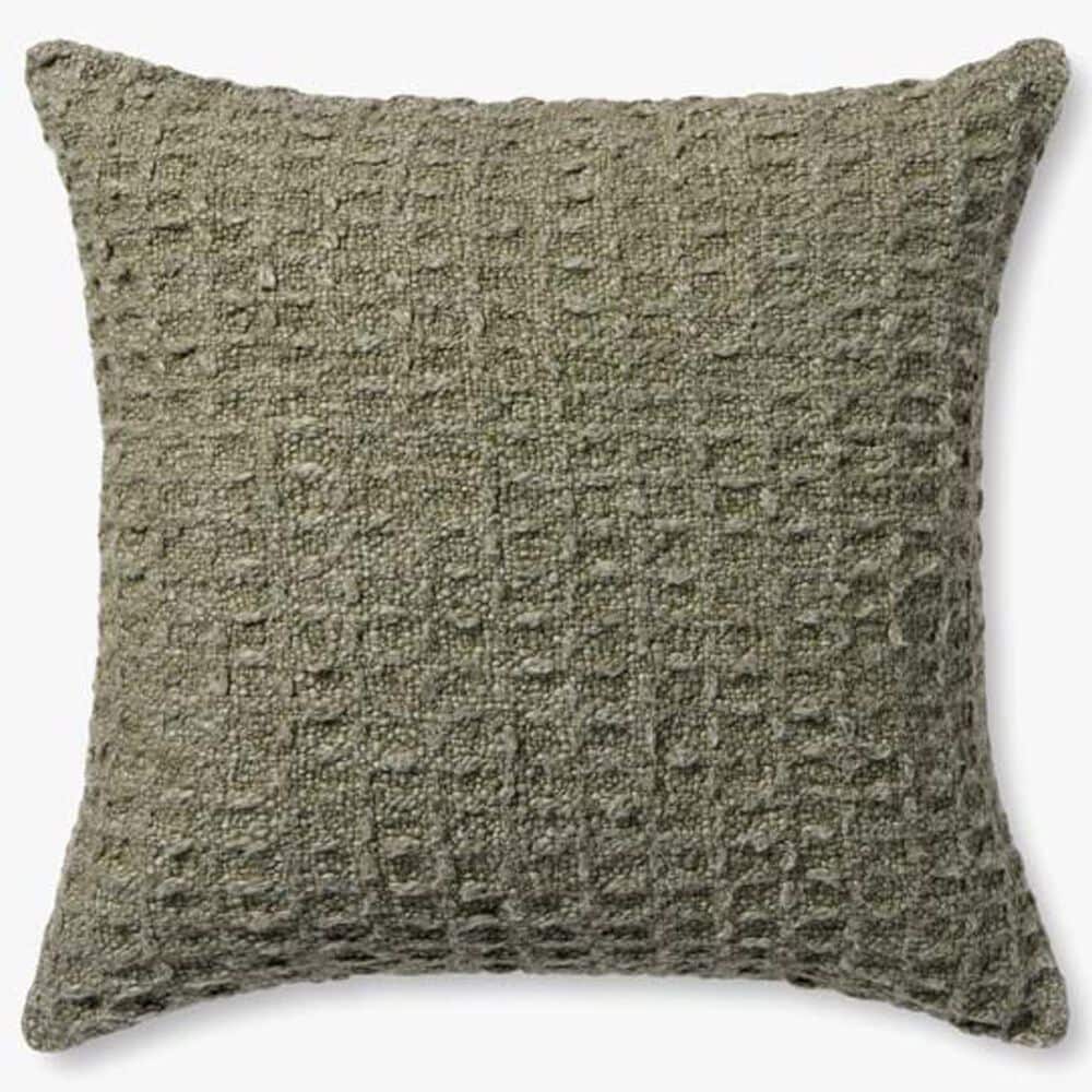 Loloi Alinah 22" Square Throw Pillow in Olive and Beige, , large