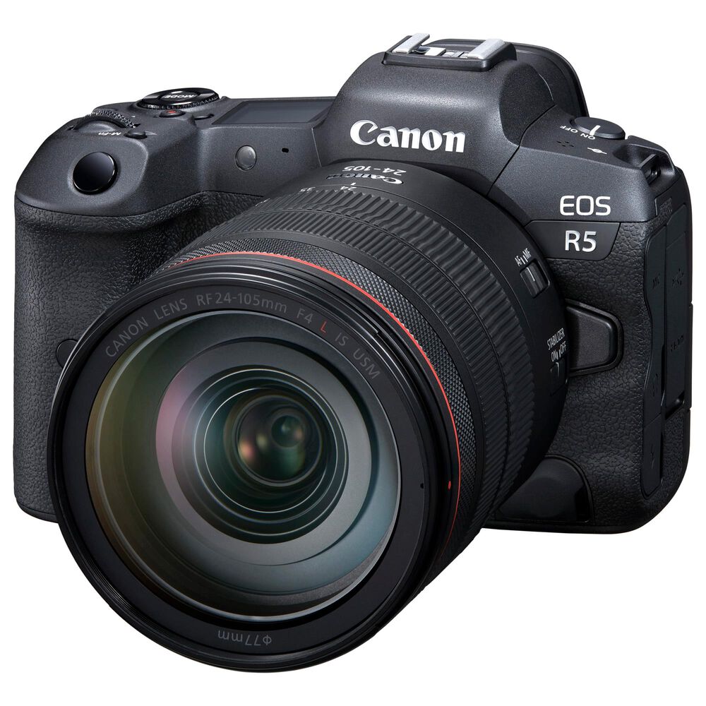 Canon EOS R5 Mirrorless Camera with RF24-105mm F4 L IS USM Lens in Black, , large