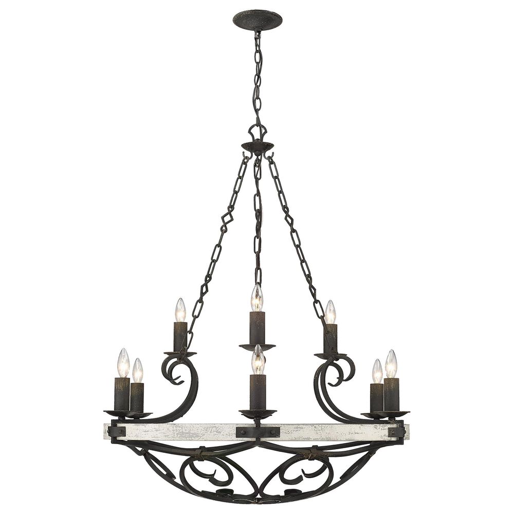 Golden Lighting Madera 9-Light Chandelier in Antique Black Iron, , large