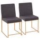 Lumisource Fuji Side Chair with Charcoal Cushion in Gold (Set of 2), , large