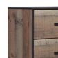 New Heritage Design Elk River Queen Bed and Two Nightstands in Rustic Brown and Black, , large