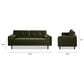 Jennifer Taylor Home Nicholas Stationary Sofa in Olive Green Velvet, , large