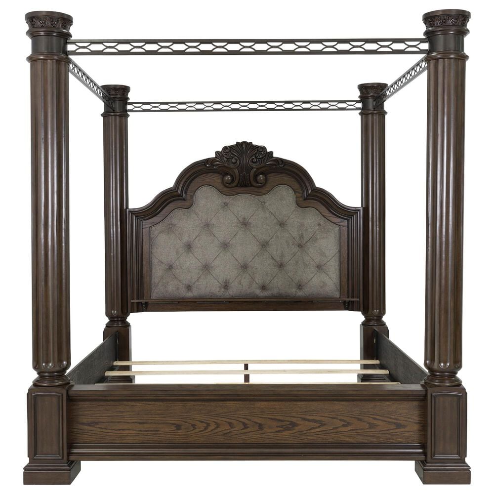 Ashley Maylee King Canopy Bed  in Dark Brown, , large