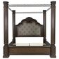 Ashley Maylee King Canopy Bed  in Dark Brown, , large