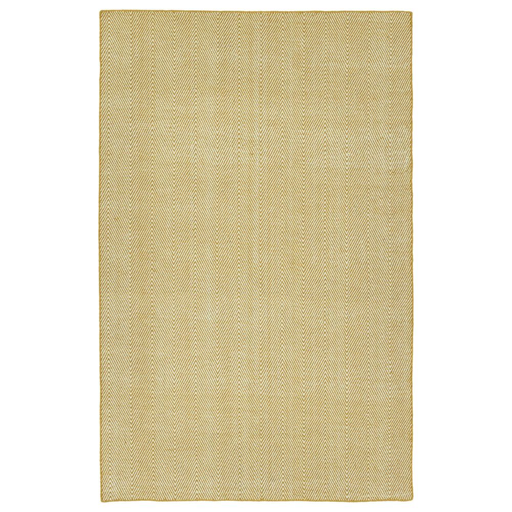 Kaleen Rugs Ziggy ZIG01-05 8" x 10" Gold and White Indoor/Outdoor Area Rug, , large
